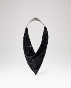  Kadın Siyah Taş Dokuma Metal Tutma Sap Detaylı Abiye Çanta