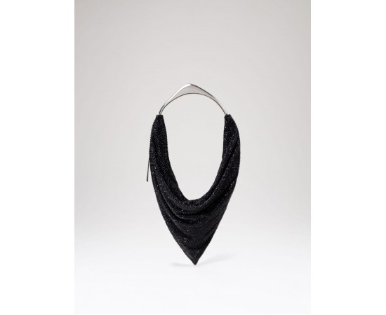  Kadın Siyah Taş Dokuma Metal Tutma Sap Detaylı Abiye Çanta