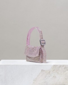 Kadın Pudra Toka Detaylı Taş Dokuma Omuz Çantası