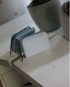 Mavi Fermuar ve Kartlık Detaylı Mini Cüzdan