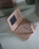 Kadın Pudra Pembe Kare Baklava Desenli Mini Kartlık Cüzdan
