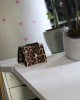 Kadın Leopar Kare Baklava Desenli Mini Kartlık Cüzdan