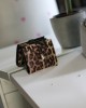 Kadın Leopar Kare Baklava Desenli Mini Kartlık Cüzdan