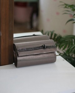 Kadın Bronz Taş Detaylı Abiye Zincirli Çanta 