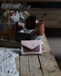 Bordo Pudra Çift Renk Düğme Detaylı Mini Cüzdan