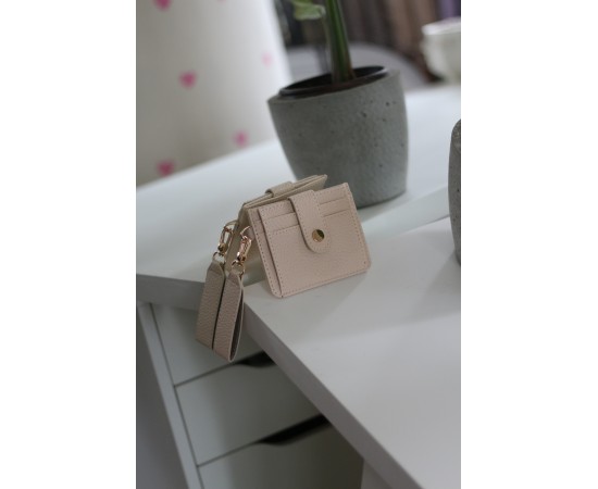 Kadın Krem Maskot Kartlık Cüzdan