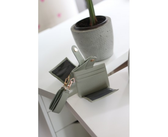 Kadın Mint Yeşili Maskot Kartlık Cüzdan