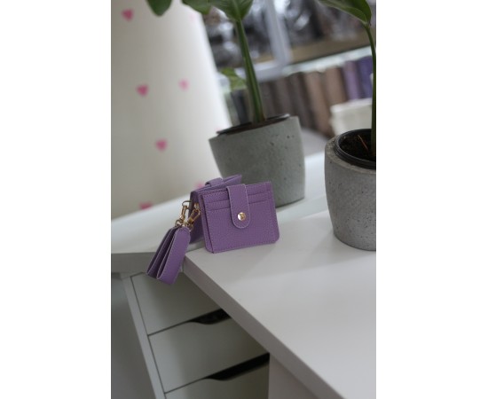 Kadın Lila Maskot Kartlık Cüzdan