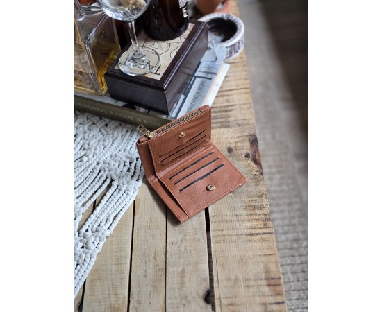 Taba Dokuma Desen Kare Kartlık Detaylı Cüzdan