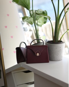 Bordo Mat Oval Gold Aksesuarlı Taşlı Tutma Kulplu Abiye El Çantası