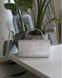 Silver Desenli Taş Kulplu Burslu Abiye El Çantası Silver Desenli Taş Kulplu Burslu Abiye El Çantası