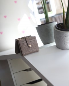 Kadın Vizon Kare Baklava Desenli Mini Kartlk Cüzdan