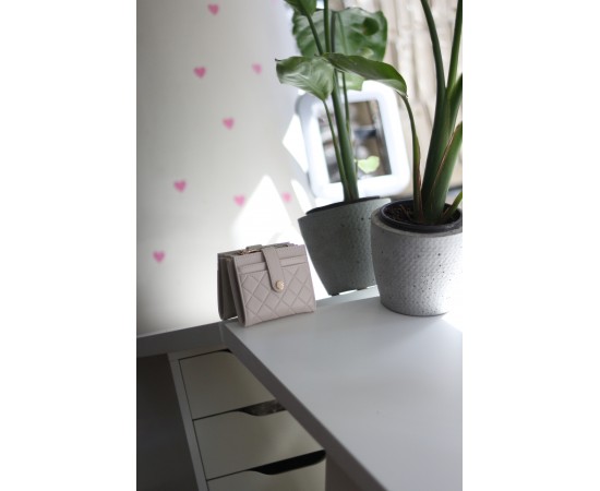 Kadın Krem Kare Baklava Desenli Mini Kartlık Cüzdan Kadın Krem Kare Baklava Desenli Mini Kartlık Cüzdan