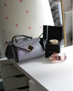 Platin Simli Kare Gold Aksesuar Detaylı Abiye Çanta 