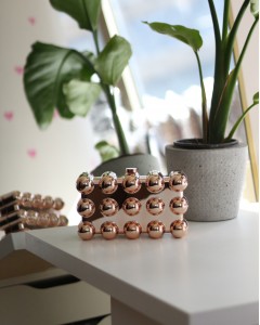 Rose Gold Baloncuk Desenli Mika Kaplama Abiye El Omuz Çantası 