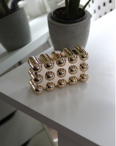  Gold Baloncuk Desenli Mika Kaplama Abiye El Omuz Çantası