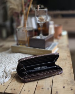 Acı Kahve Dokulu Slim Kartlık Detaylı Cüzdan