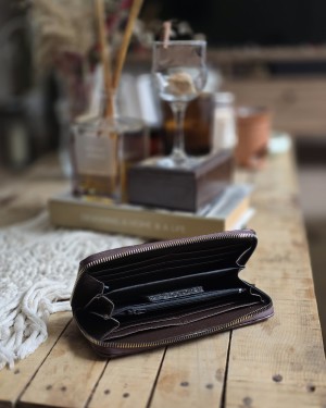 Acı Kahve Dokulu Slim Kartlık Detaylı Cüzdan