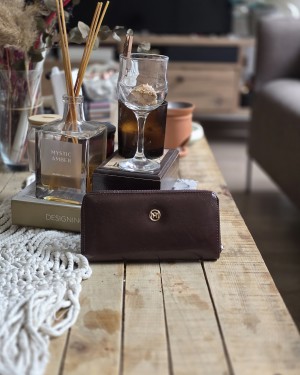 Acı Kahve Dokulu Slim Kartlık Detaylı Cüzdan