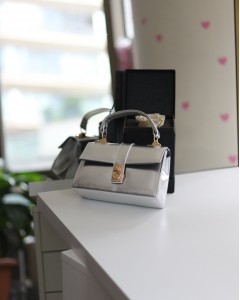 Silver Parlak Toka Detaylı Zincirli El Omuz Çantası