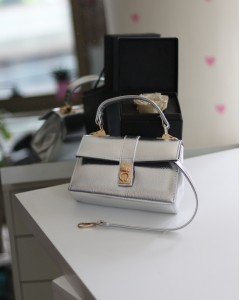 Silver Parlak Toka Detaylı Zincirli El Omuz Çantası