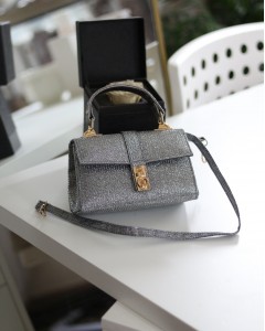 Platin Simli Toka Detaylı Zincirli El Omuz Çantası