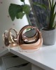 Kadın Rose Gold Metalik Oval Tutmalı Mika Kalıp Abiye El Çantası
