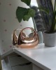 Kadın Rose Gold Metalik Oval Tutmalı Mika Kalıp Abiye El Çantası