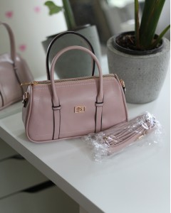 Kadın Pudra Çift Şeritli Minimal Günlük El & Omuz Çantası