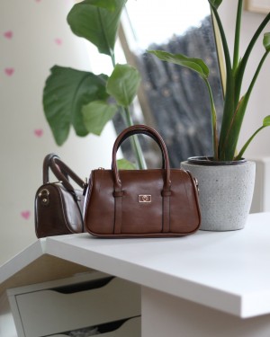 Kadın Taba Çift Şeritli Minimal Günlük El & Omuz Çantası