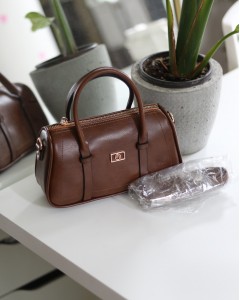 Kadın Taba Çift Şeritli Minimal Günlük El & Omuz Çantası