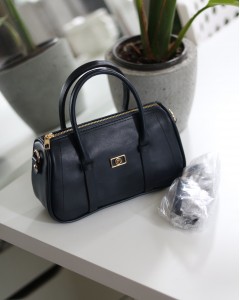 Kadın Lacivert Çift Şeritli Minimal Günlük El & Omuz Çantası