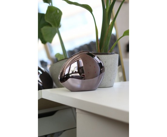 Platin Asimetrik Yassı Taş Form Mika Abiye Çanta