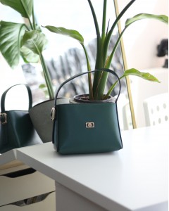 Yeşil Dokulu Tutma Saplı El Omuz Çantası