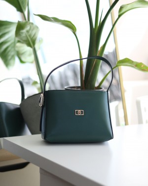 Yeşil Dokulu Tutma Saplı El Omuz Çantası