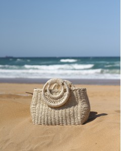 Kadın Bej Yuvarlak Saplı Omuz Askılı Hasır Çanta