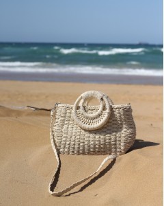 Kadın Bej Yuvarlak Saplı Omuz Askılı Hasır Çanta