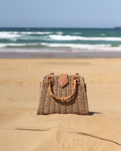  Kadın Camel Bambu Tutma Saplı Omuz Askılı Hasır Çanta