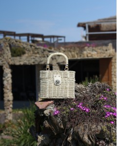  Kadın Bej Sepet Formlu Tutma Saplı Zincir Askılı Hasır Çanta