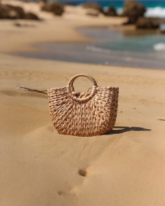 Kadın Bej Orta Boy Torba Detaylı Hasır Çanta