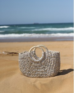 Kadın Sim Detaylı Askılı Hasır Çanta