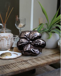 Kadın Platin Mika Kaplama Çiçek Desenli Abiye Çanta