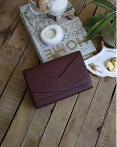 Kadın Bordo Zarf Kutu Omuz Çantası