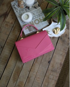  Kadın Fuşya Zarf Tutma Saplı Omuz Çantası