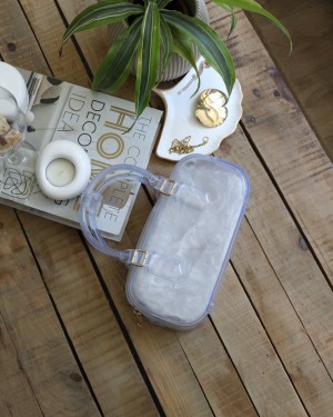 Kadın Şeffaf Silikon Çift Kulplu Askılı El & Omuz Çantası Kadın Şeffaf Silikon Çift Kulplu Askılı El & Omuz Çantası