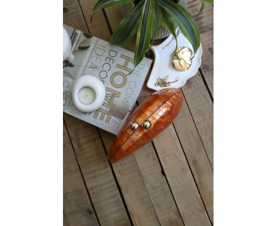 Turuncu Akrilik Asimetrik Kesim Özel Clutch