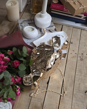 Kadın Gold Candy Form Mika Abiye Çanta