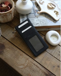 Kadın Siyah Gerçek Deri Fermuar Detaylı Kartlık