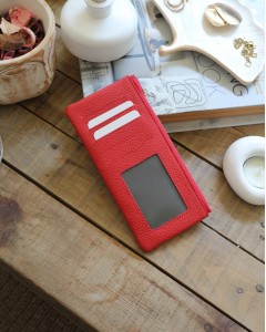 Kadın Kırmızı Gerçek Deri Fermuar Detaylı Kartlık