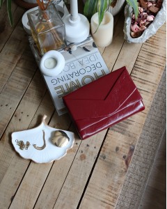 Kadın Bordo Rugan Zarf Kutu Omuz Çantası